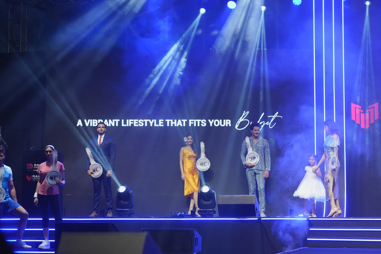 Performers on the Raheja Universal event stage